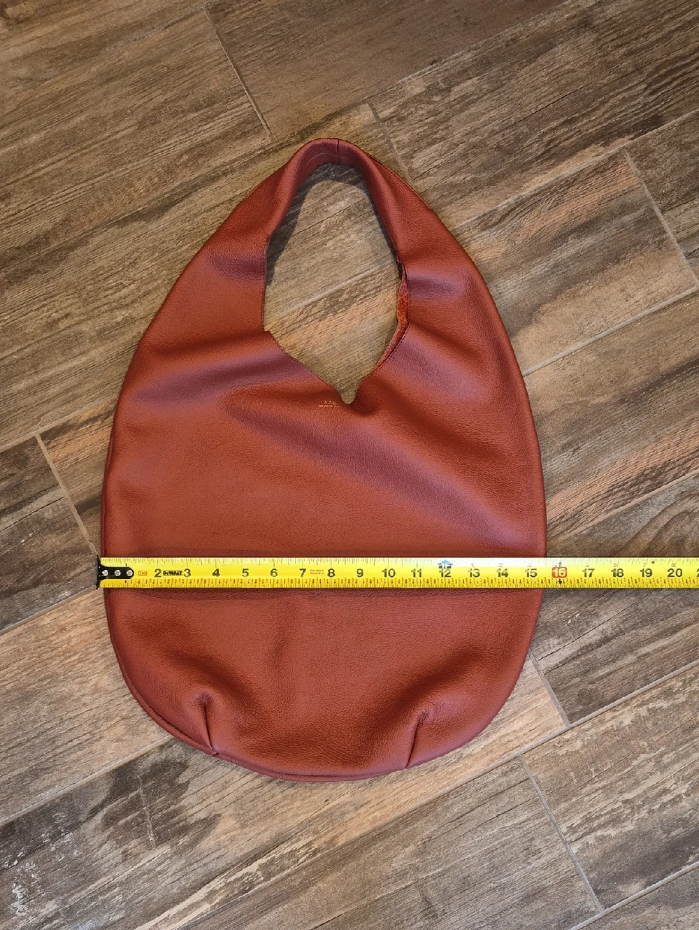 A.P.C. Le Neige Genuine Leather Unlined Hobo Shoulder Bag - Picture 8 of 16